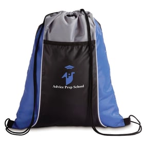 custom school drawstring pack